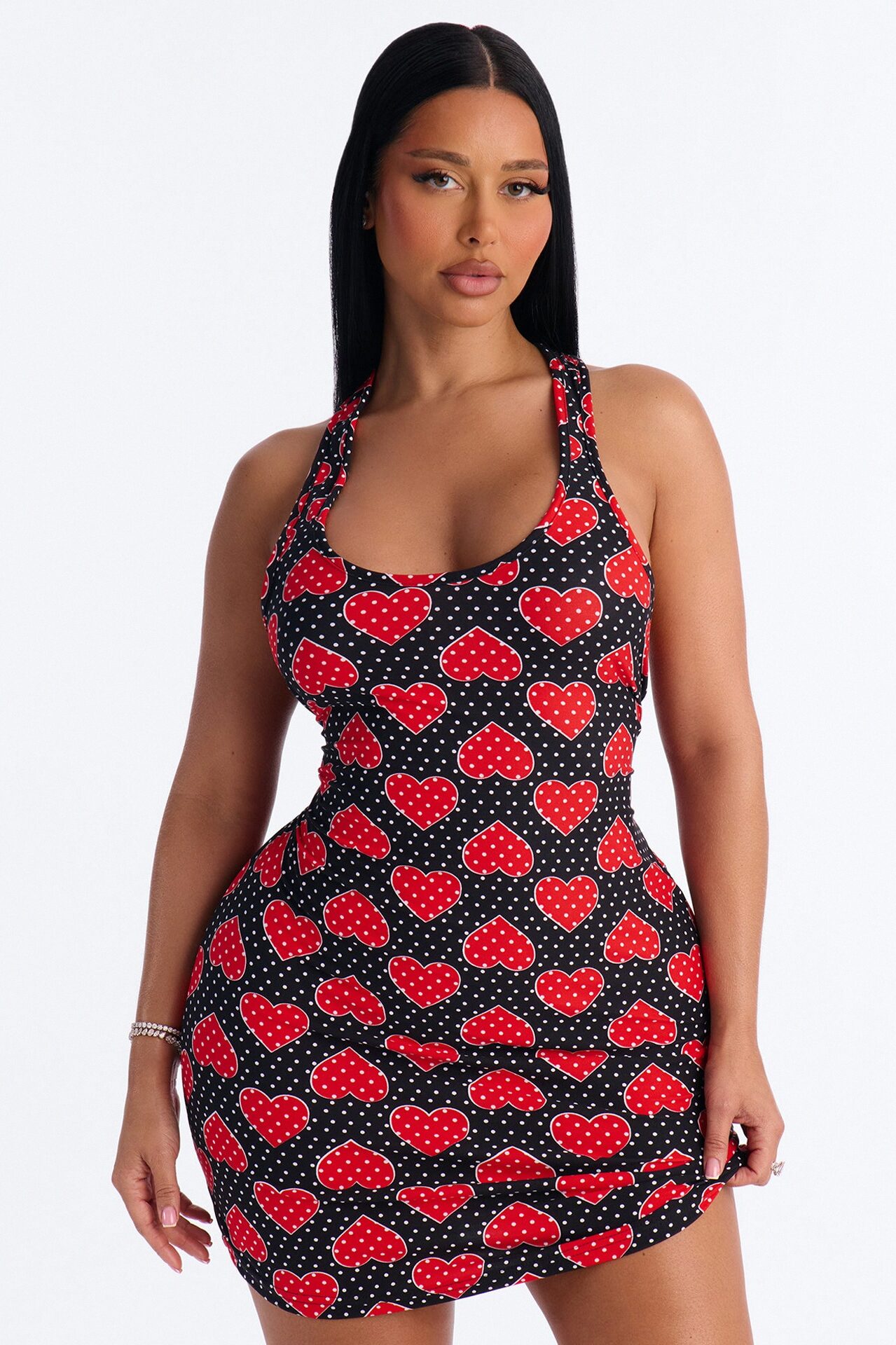 Love Me Some Sleep Heart PJ Sleep Dress - Pink/combo