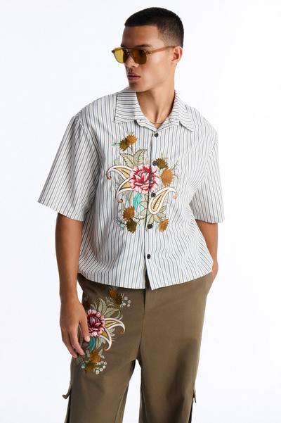 Bloomfall Paisley Button Up Shirt - Light Blue