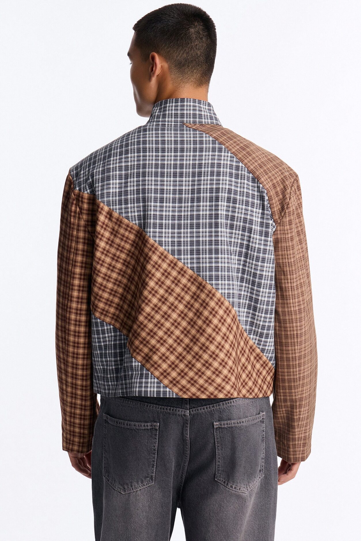 Elevated Feedback Plaid Bomber Jacket - Multi Color