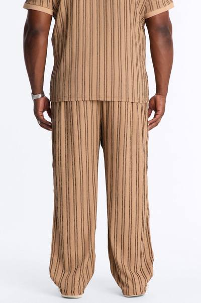 Etched Stripe Relaxed Pant - Brown
