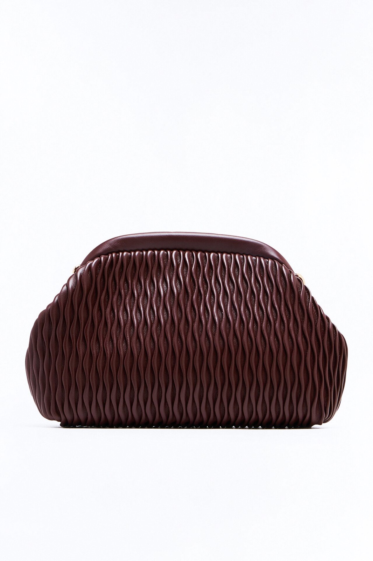 Waves Of The Ocean Faux Leather Clutch - Brown