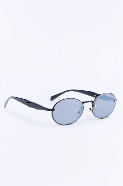 Watch Your Back Circular Sunglasses - Black