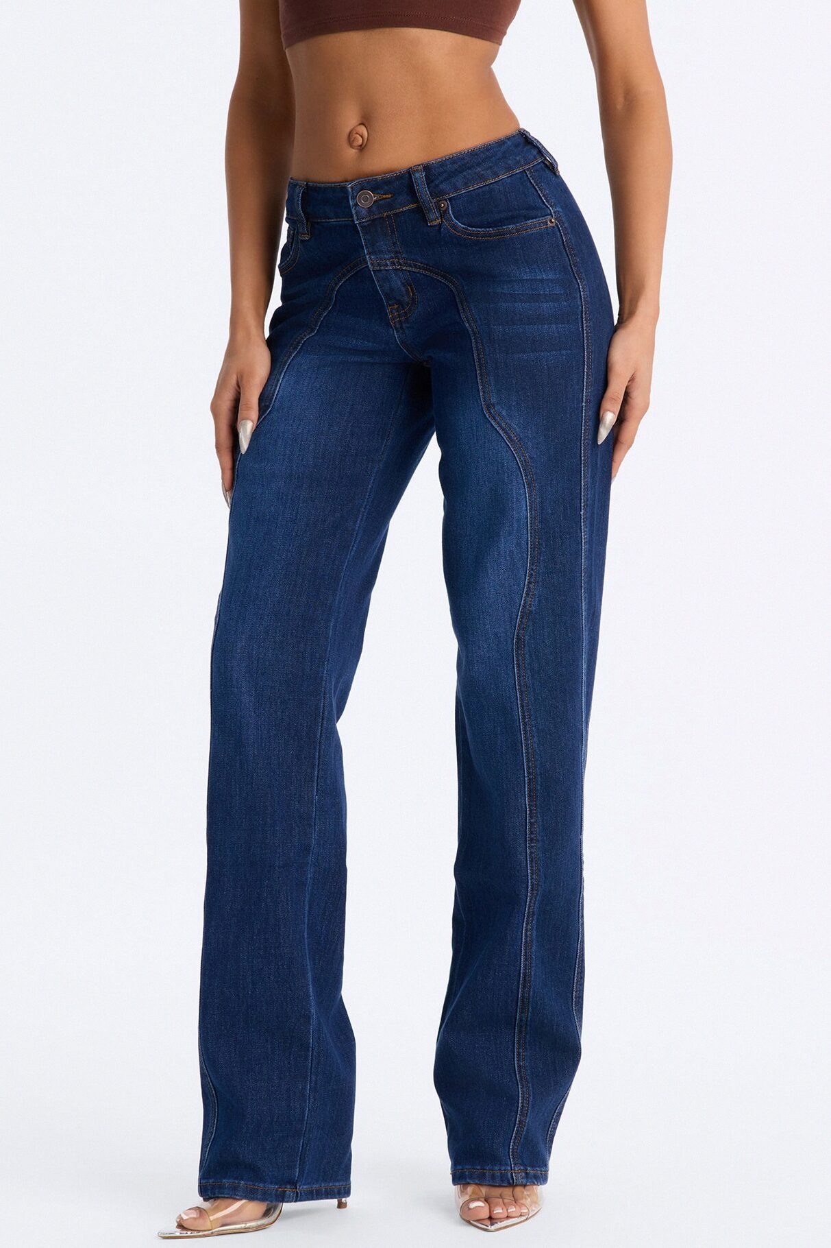 Soho Low Rise Stretch Straight Leg Jeans - Dark Wash