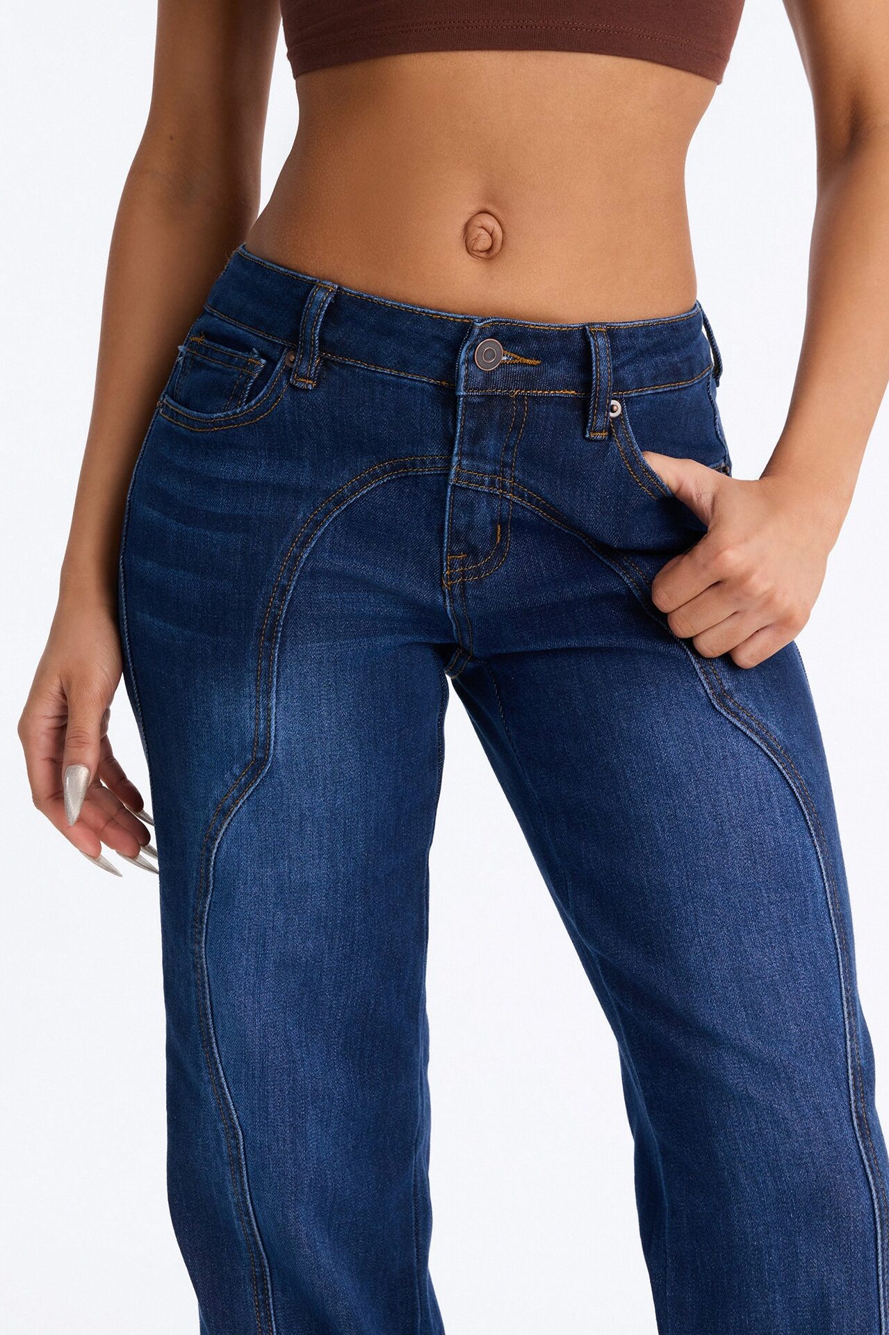 Soho Low Rise Stretch Straight Leg Jeans - Dark Wash
