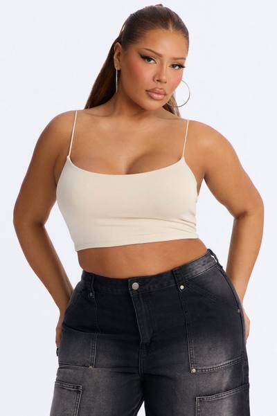 Kiki Super Cropped Top - Stone