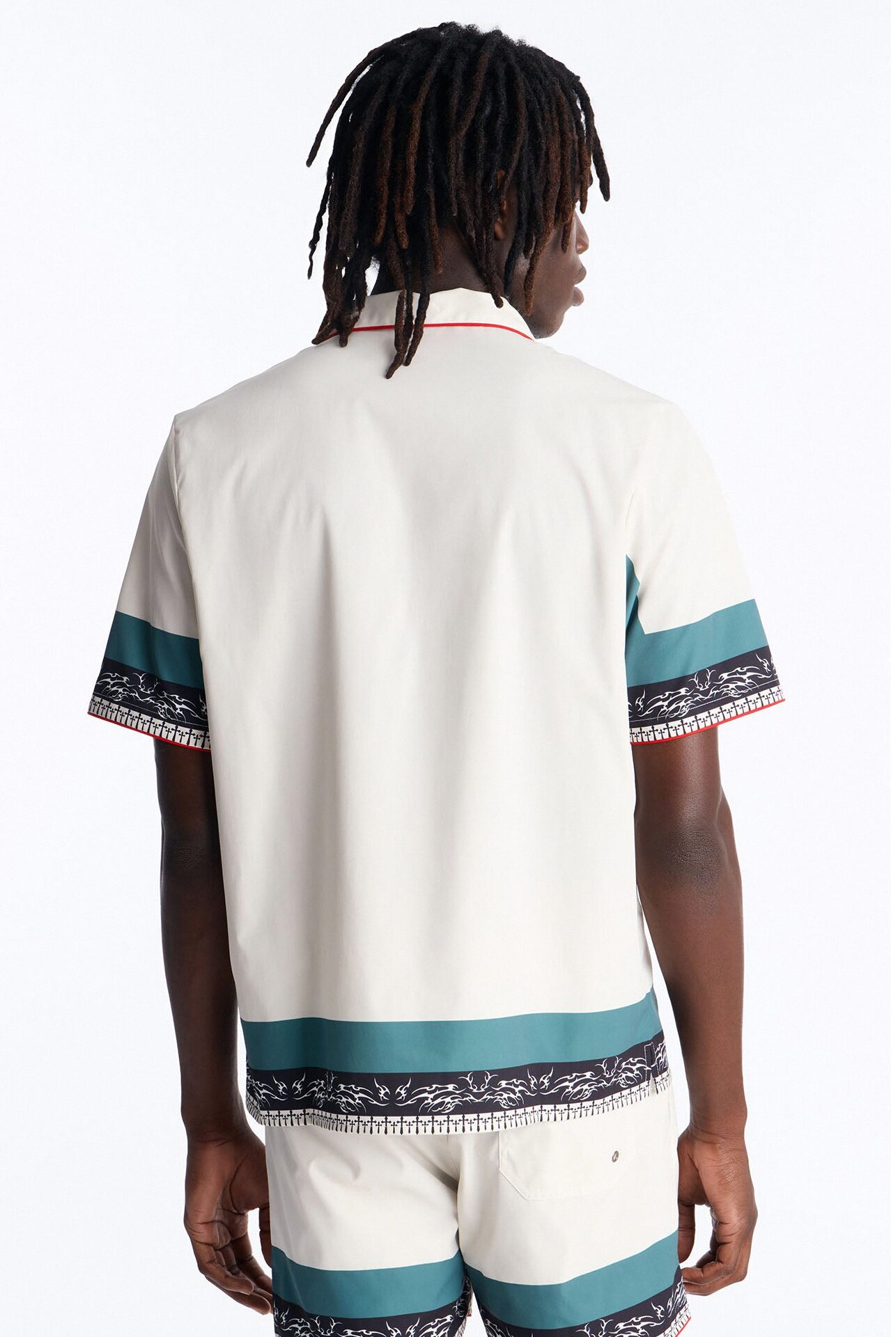 Relaxed Vista Mare Cuban Collar Button Up Shirt - Multi Color