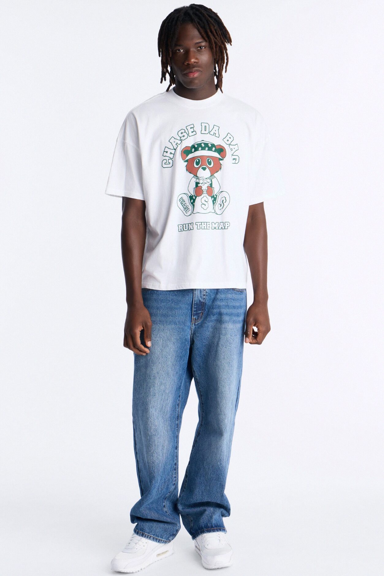 Chase Da Bag Boxy Short Sleeve Tee - White