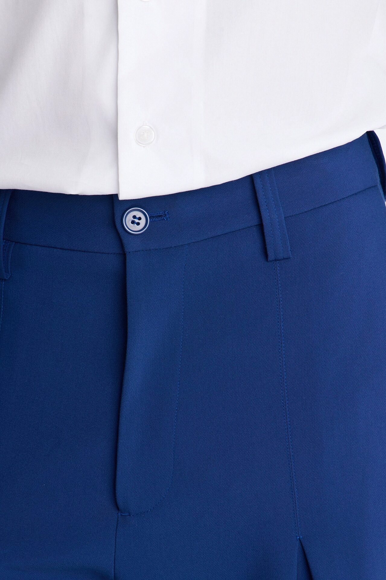 Ronan High Waisted Pleated Trousers - Navy