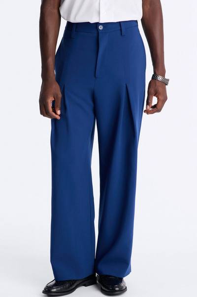 Ronan High Waisted Pleated Trousers - Navy