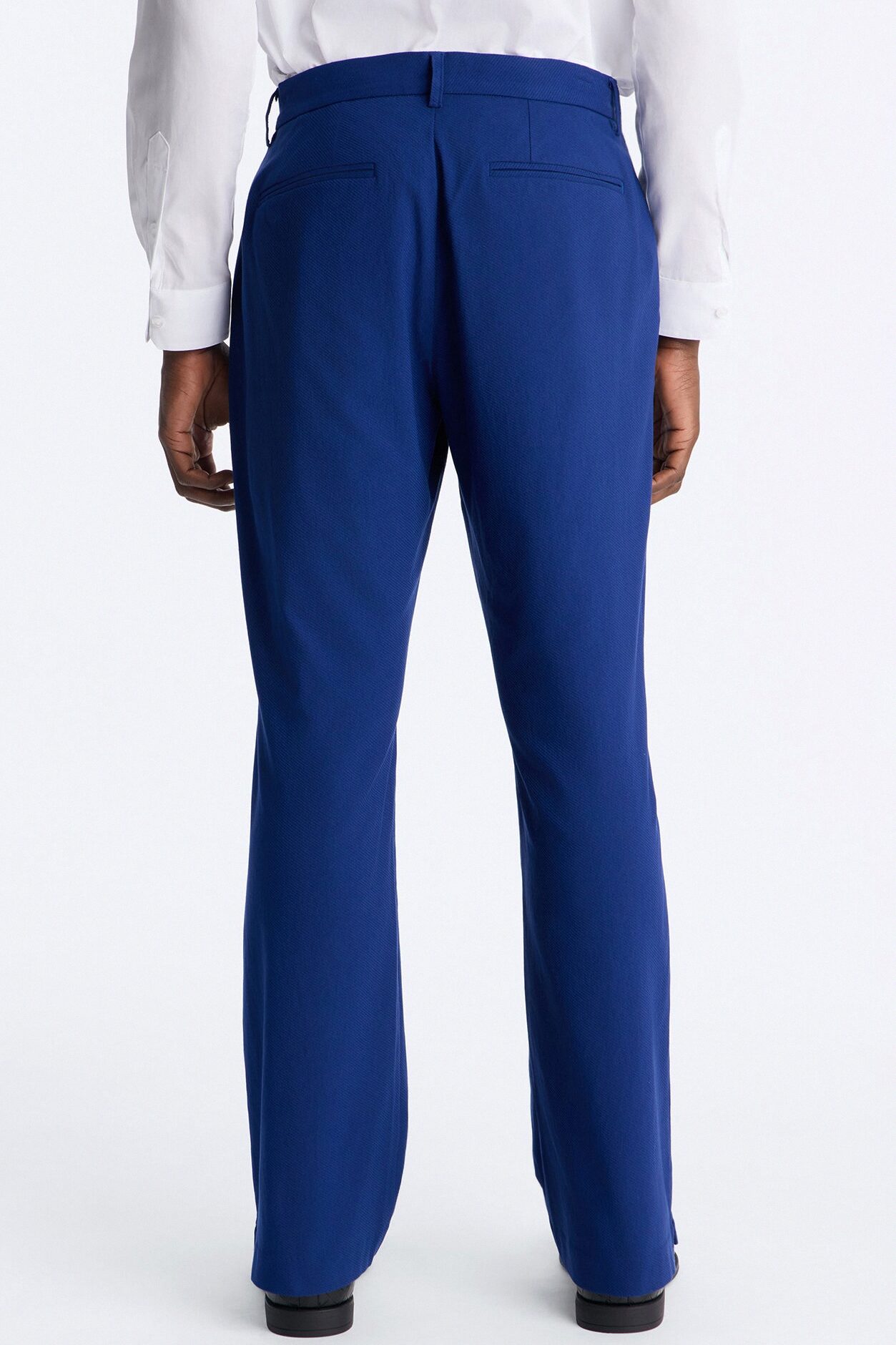 Slim Modern Gabardine Slit Flared Trouser - Midnight Navy