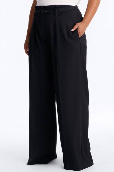 Nicole Belted Straight Leg Trouser - Black
