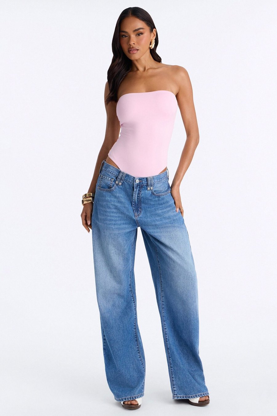 Contour Double Lined Strapless Bodysuit - Pink