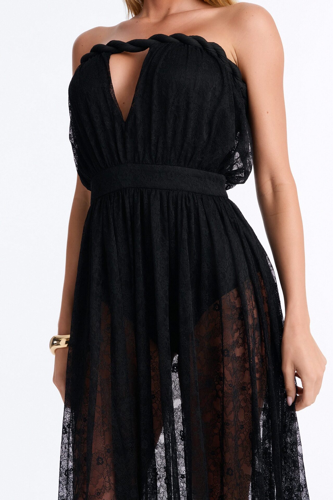 Came To Play Lace Maxi Dress - Black