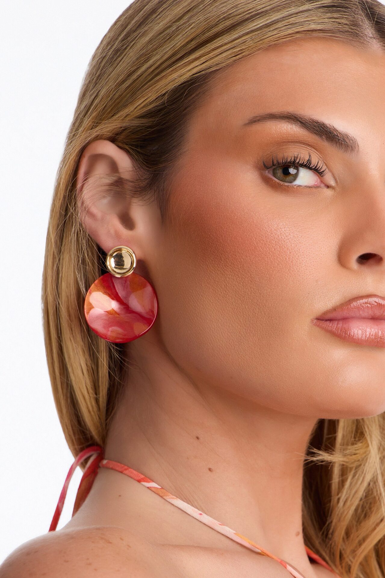 One Call Away Drop Earrings - Red/combo