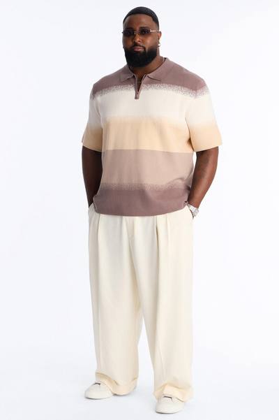 Mojave Dusk Quarter Zip Polo - Brown/combo