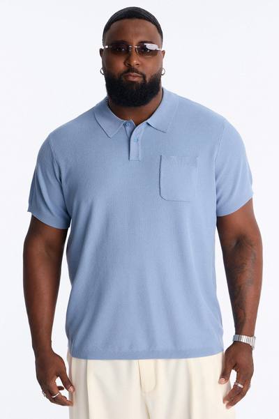Everyday Pocket Pique Polo - Light Blue