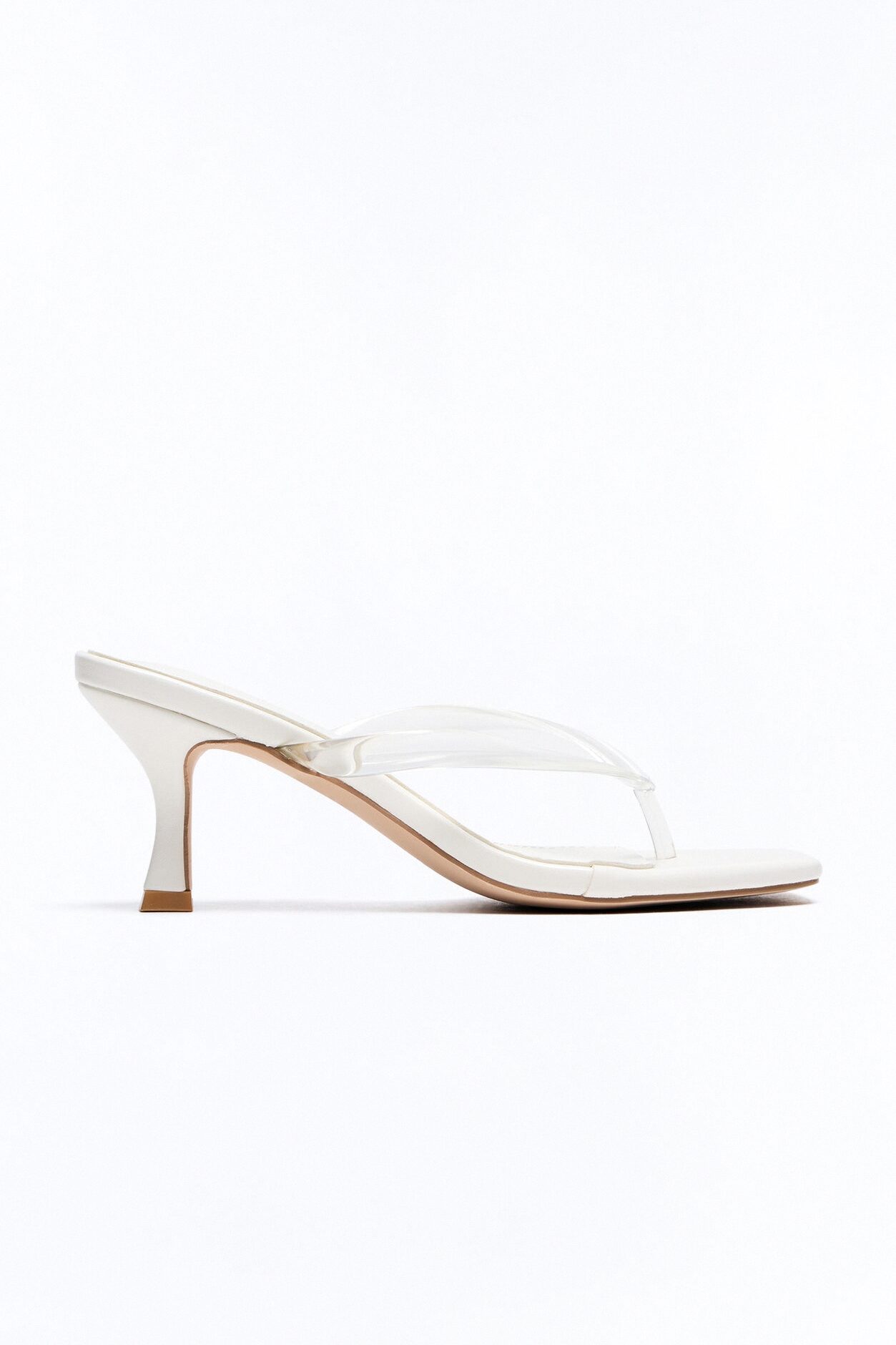 Energy Clear Strap Thong Heels - White