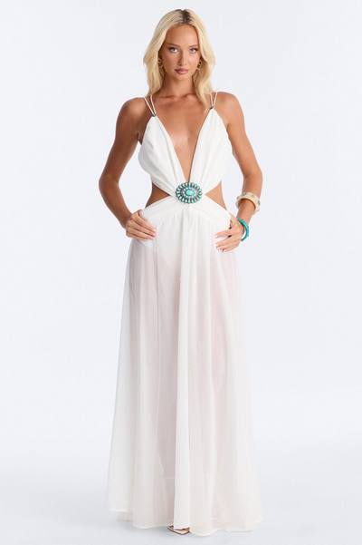 Selene Chiffon Maxi Dress - White