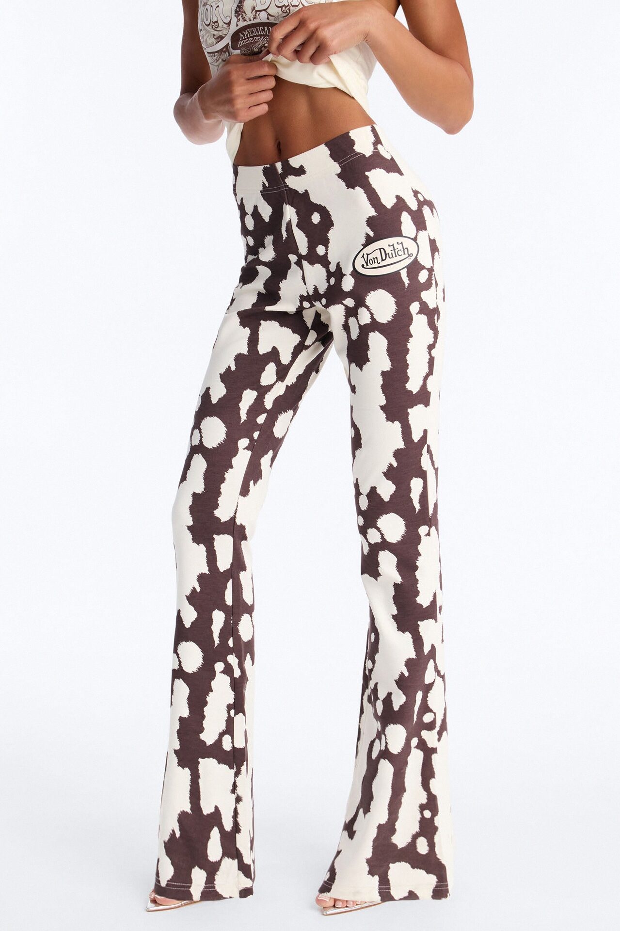Von Dutch Giddy Up Flare Pant - Ivory/combo