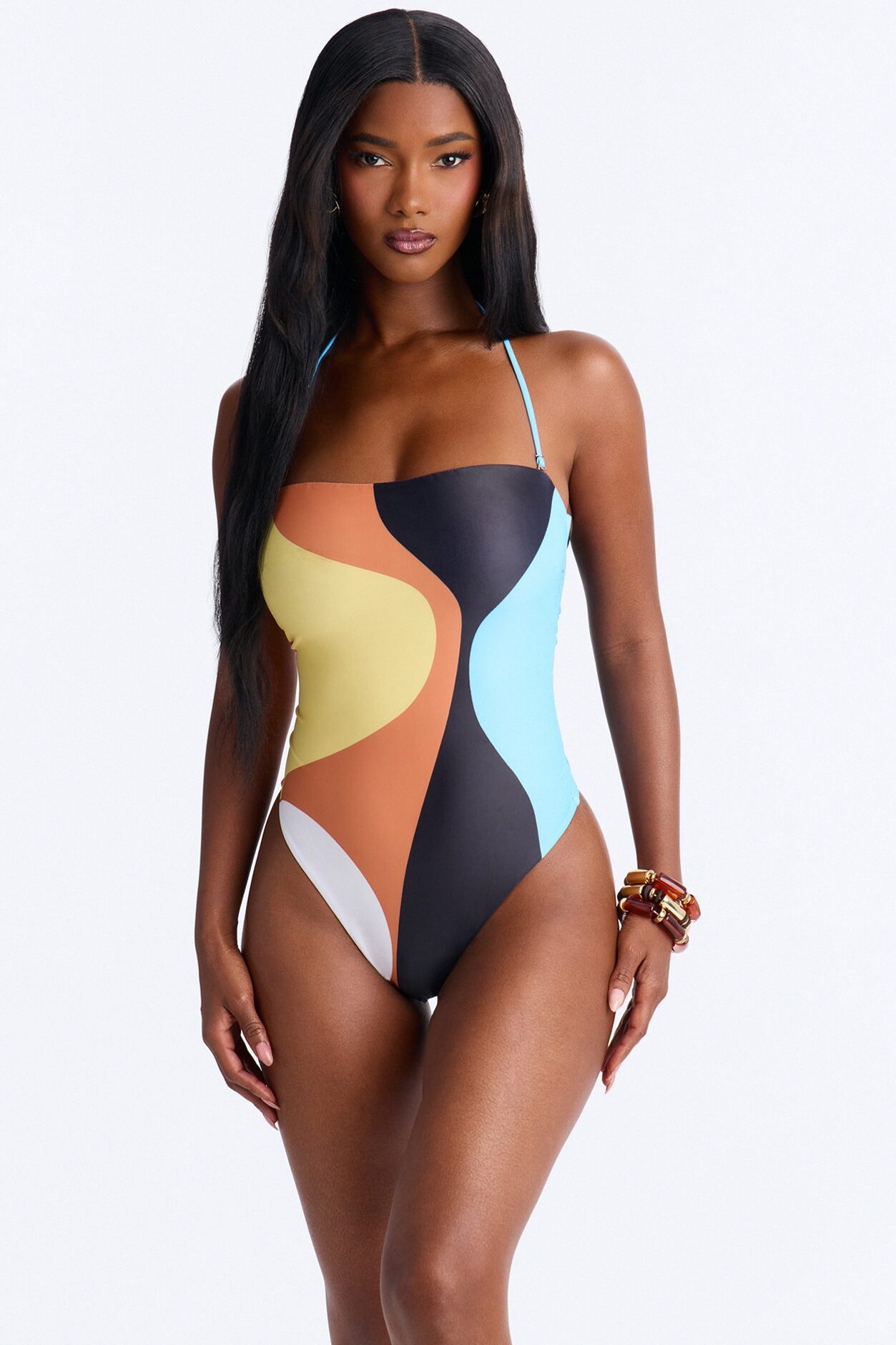 Charlette Abstract 1 Piece Swimsuit - Multi Color