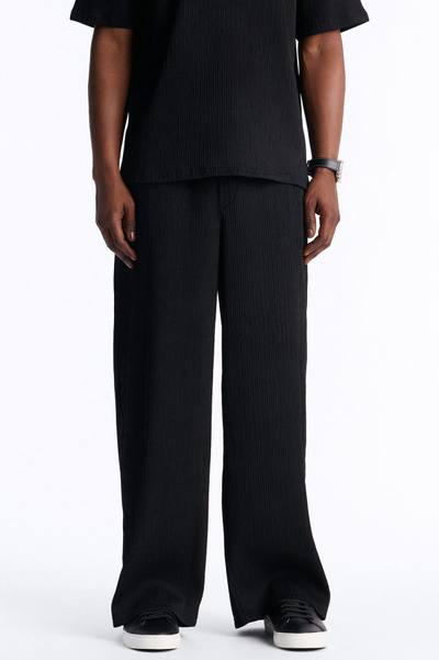Pure Form Plisse Baggy Pant - Black