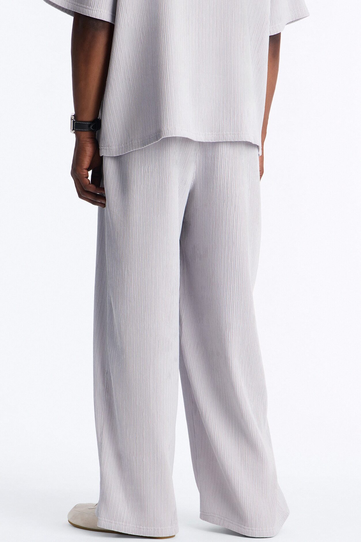Pure Form Plisse Baggy Pant - Grey