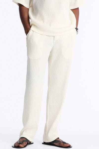 Pure Form Plisse Straight Leg Pant - Cream