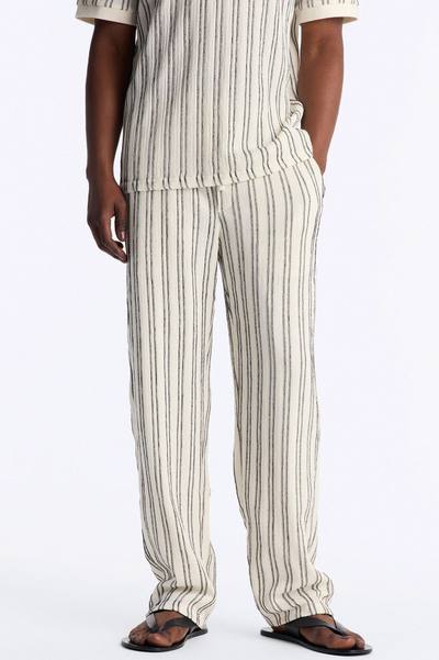 Etched Stripe Relaxed Pant - Cream