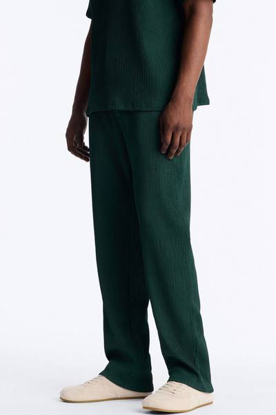 Pure Form Plisse Straight Leg Pant - Green