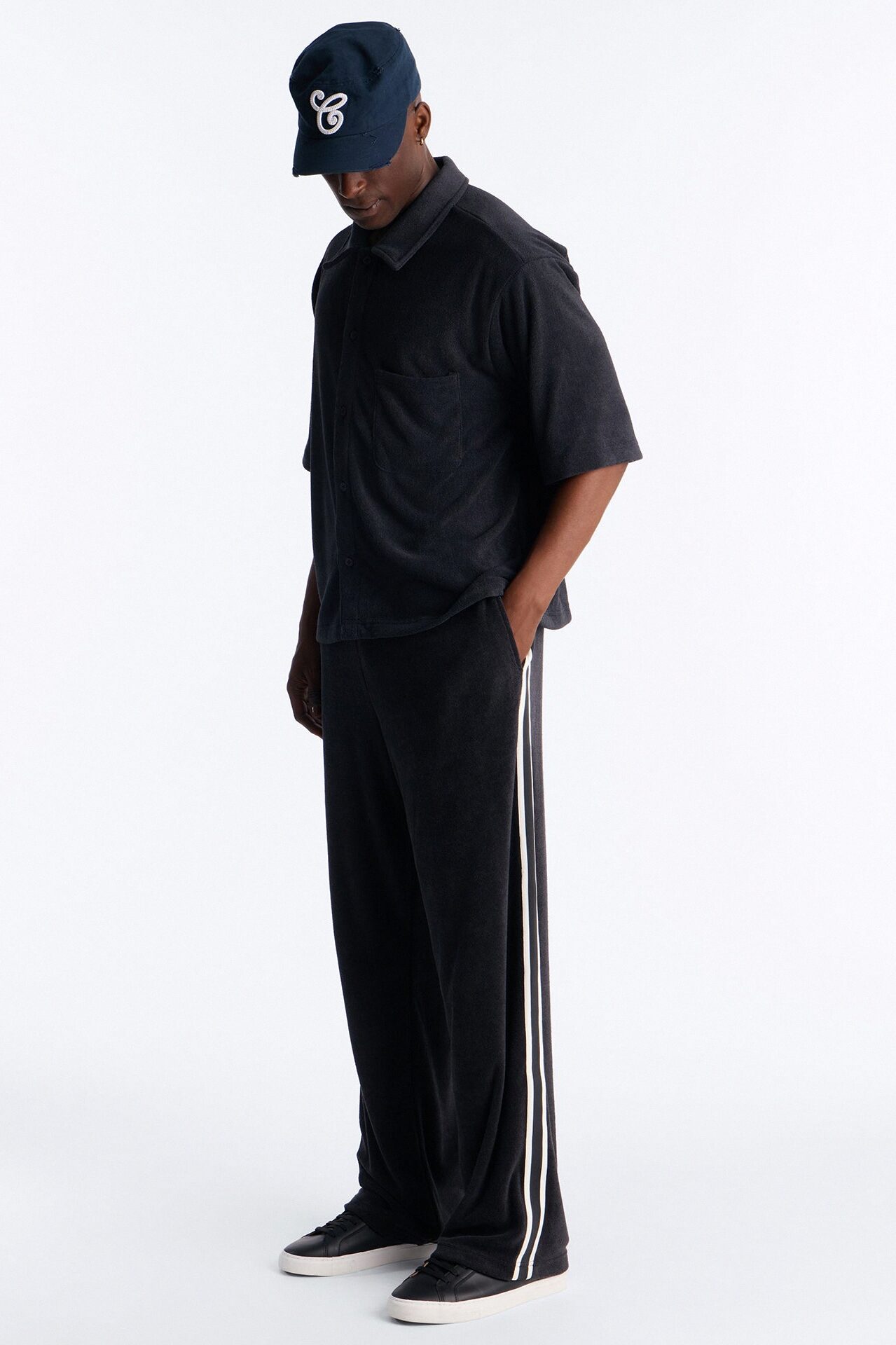 Classic Terry Cloth Baggy Pant - Black/combo