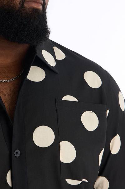 Signature Polka Dot Button Up Shirt - Black/combo