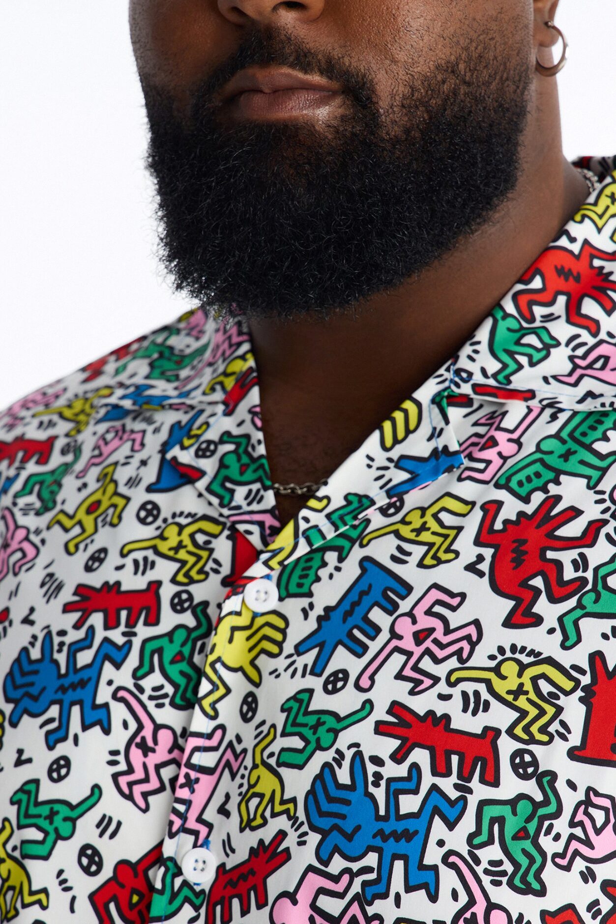 Keith Haring Drip Button Up Shirt - Multi Color