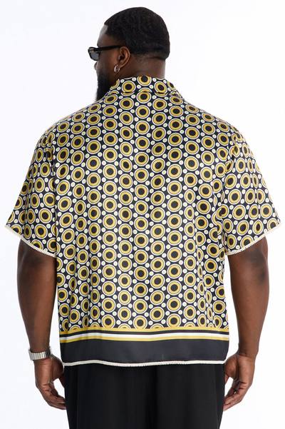 Relaxed Coded Luxe Button Up Shirt - Yellow/combo
