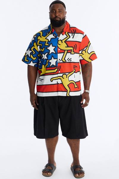 Keith Haring Freedom Button Up Shirt - Multi Color