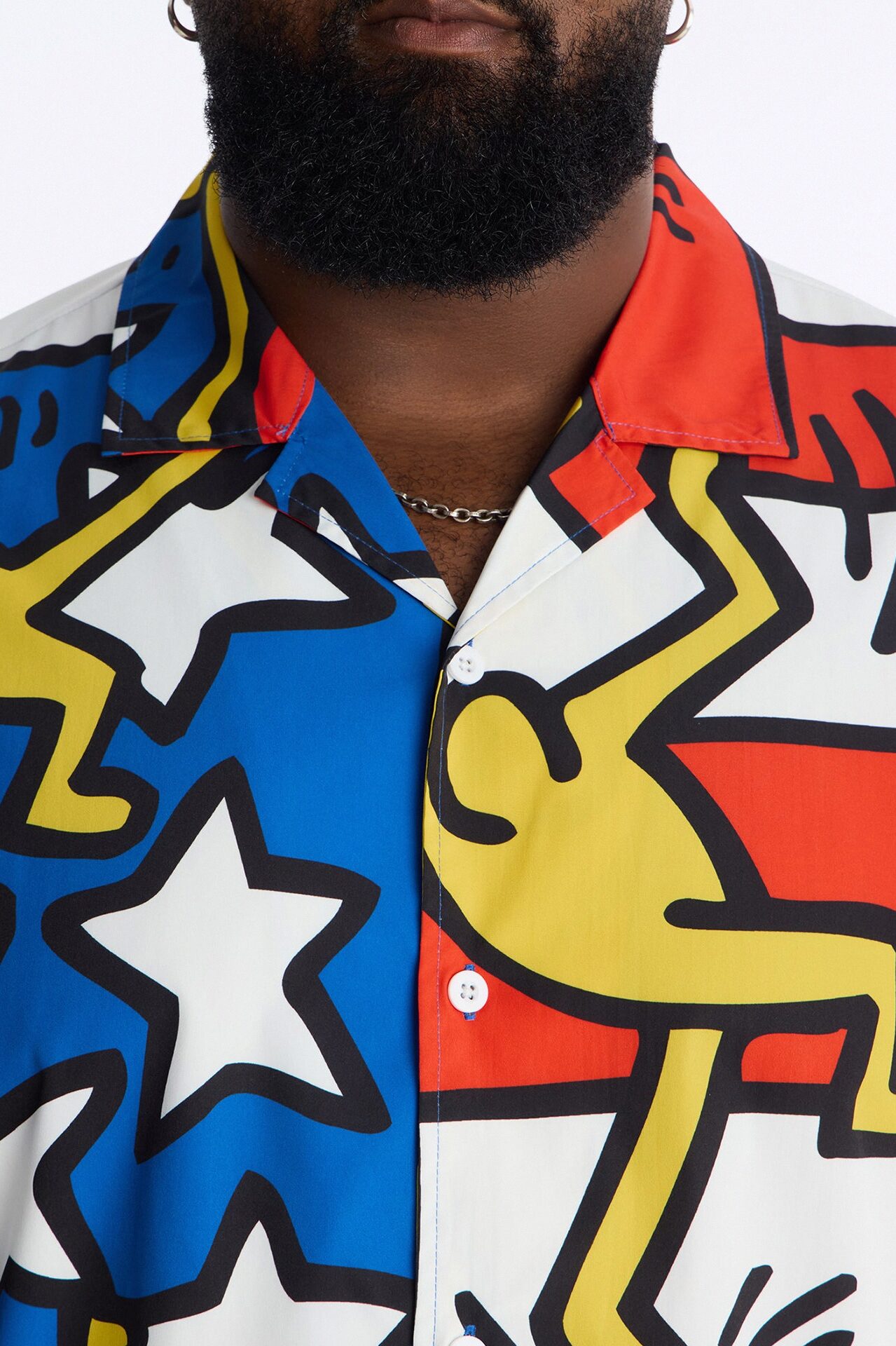 Keith Haring Freedom Button Up Shirt - Multi Color
