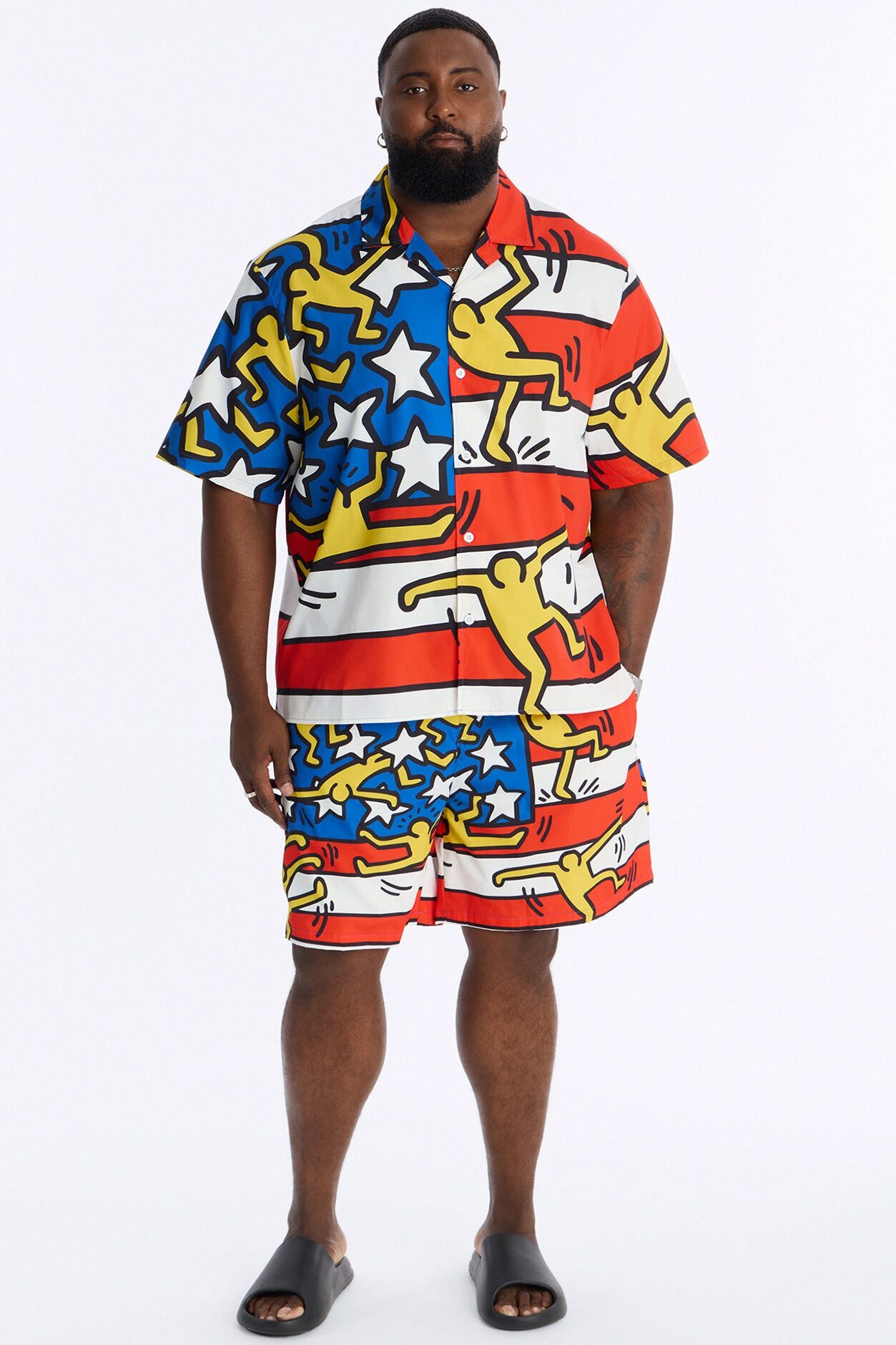 Keith Haring Freedom Swim Trunk 7″ - Multi Color