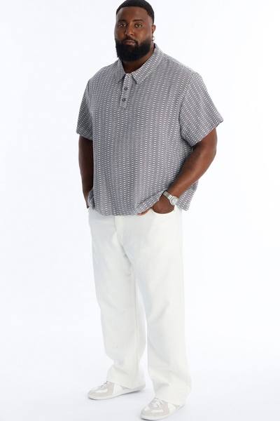 Chenille Terrace Textured Polo - Grey