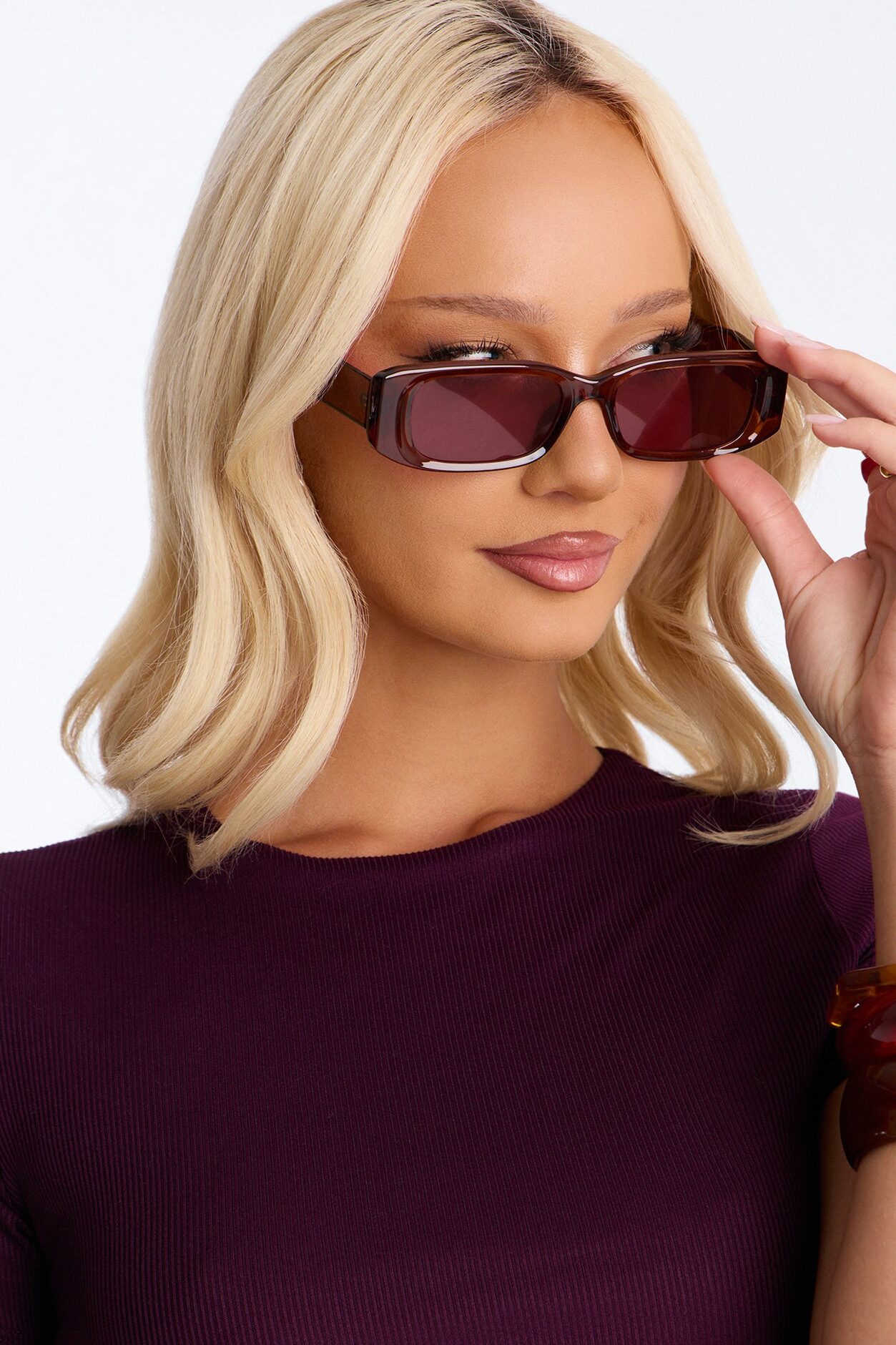 Chloe Crew Neck Short Sleeve Tee - Plum