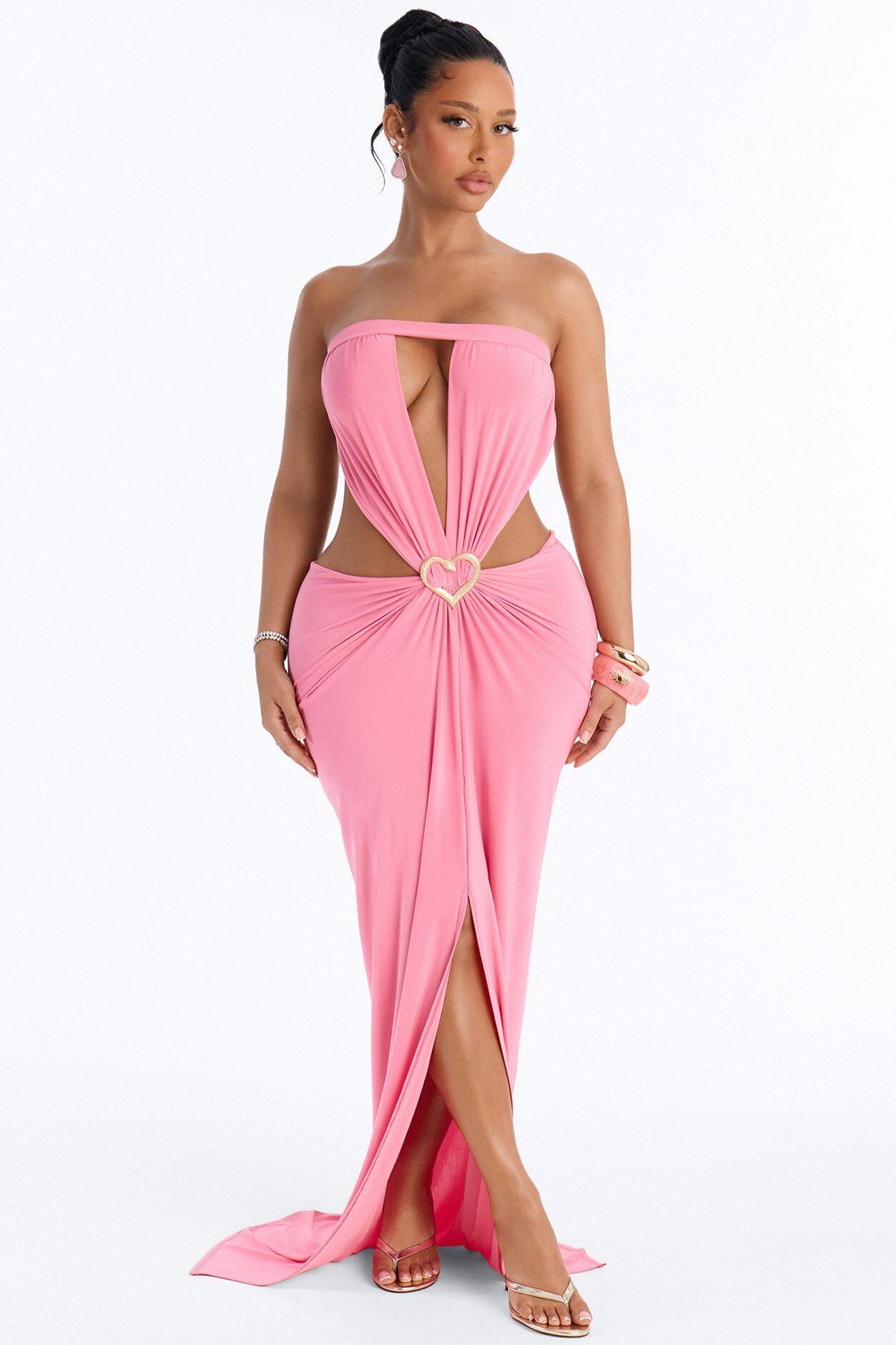 Vacay Fling Cut Out Maxi Dress - Pink