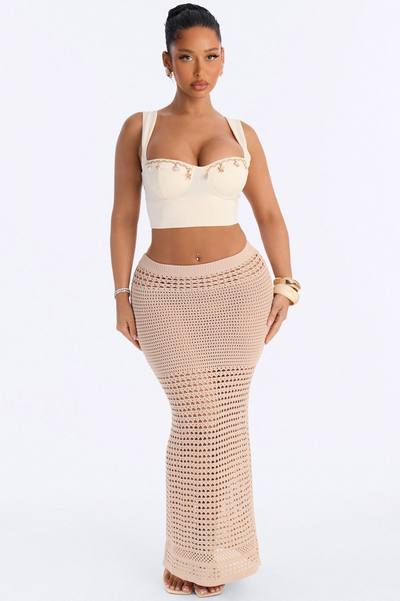 Cora Crochet Maxi Skirt - Natural