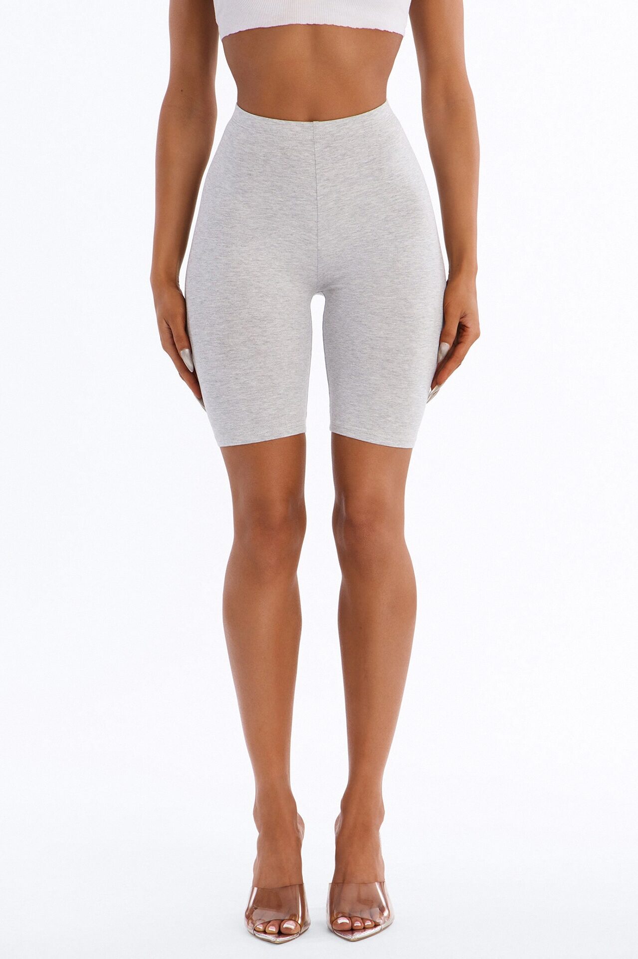 Natalee Biker Shorts - Heather Grey