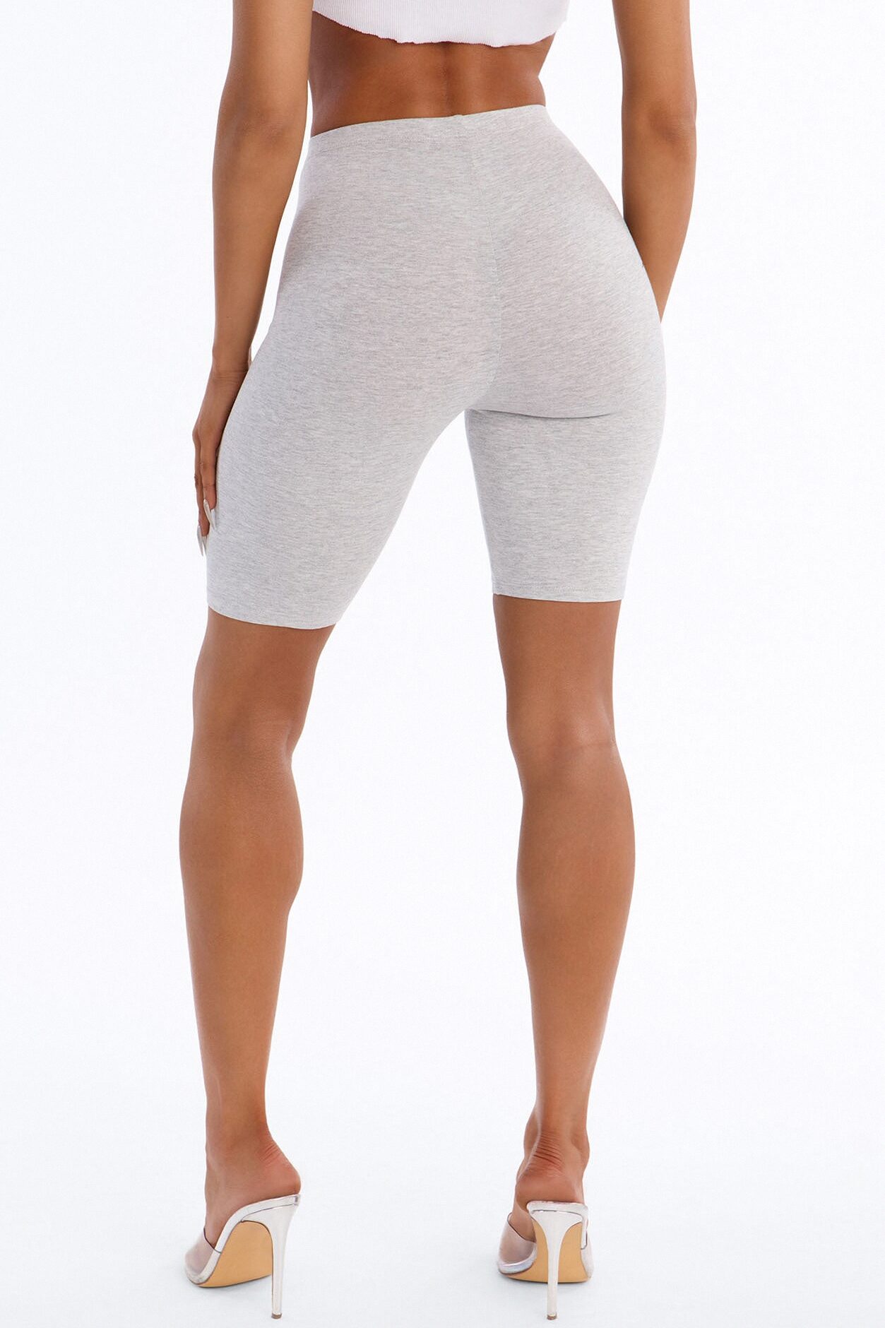 Natalee Biker Shorts - Heather Grey