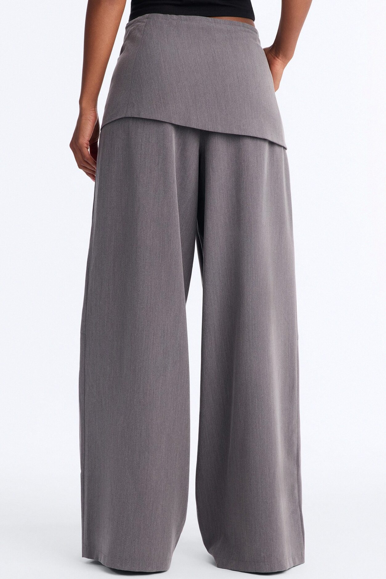 Carter High Rise Removable Corset Wide Leg Trouser - Grey