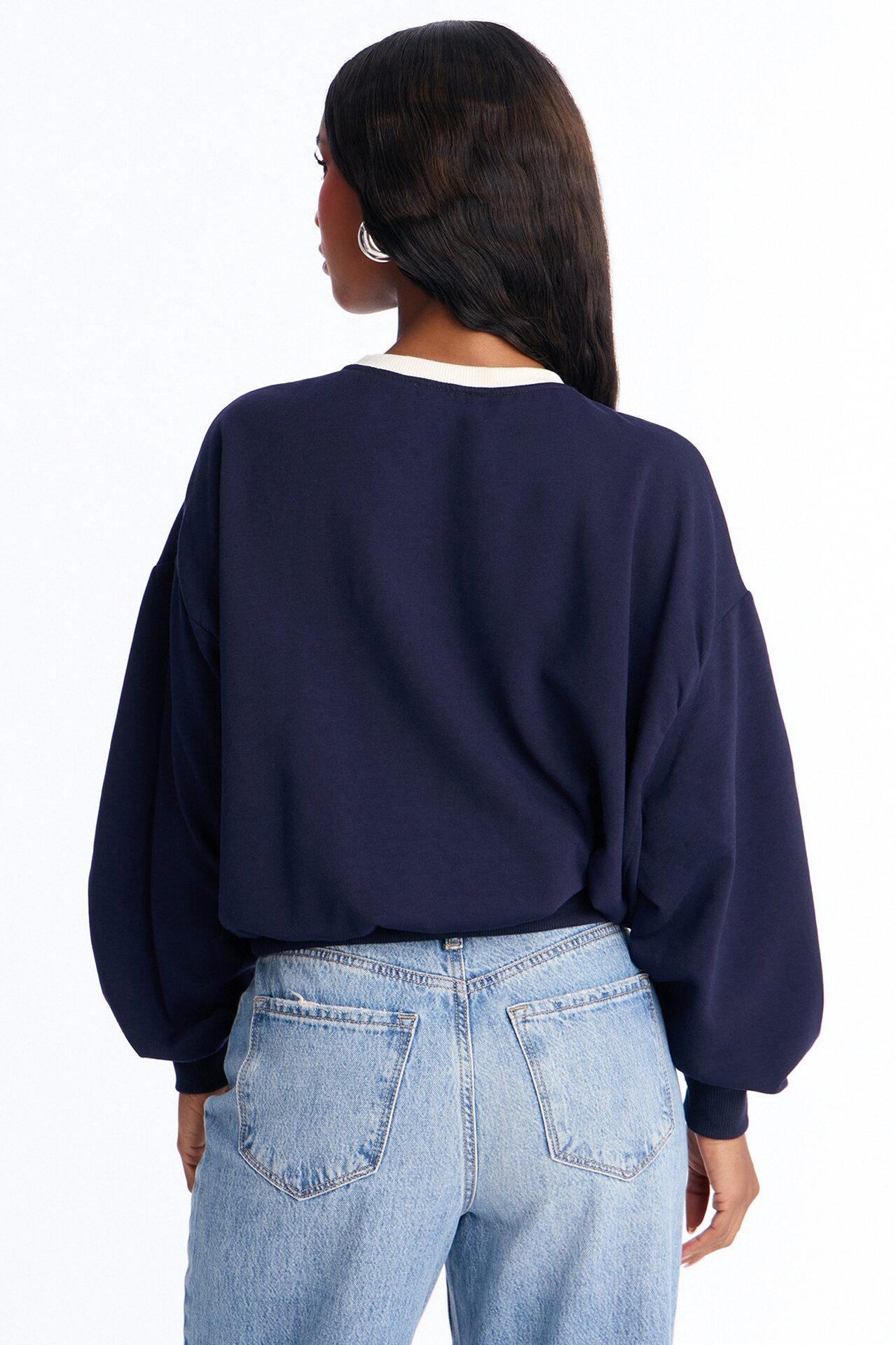 Brooklyn Varsity League Fleece Crew Neck Sweatshirt - Navy