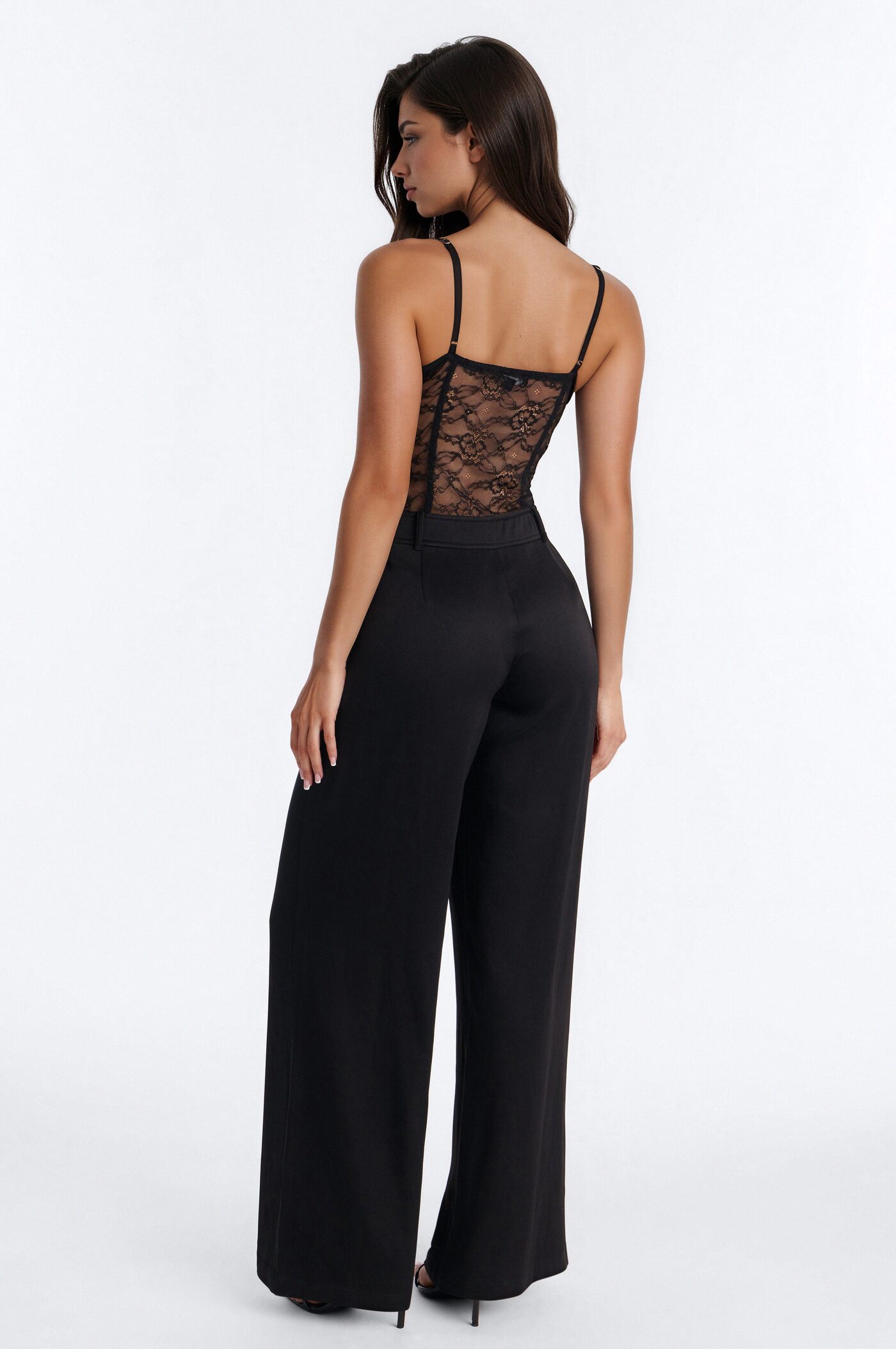 Mina Lace Wide Leg Jumpsuit - Black