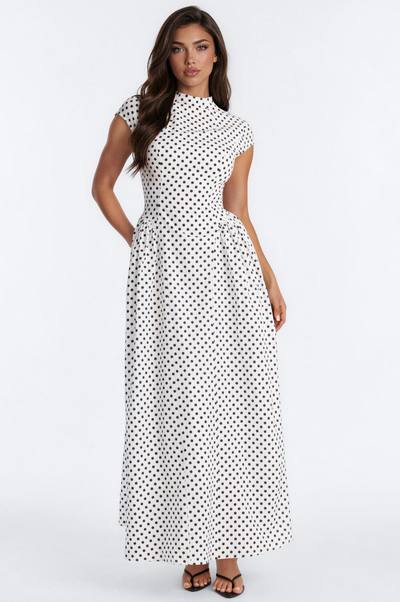 Sweet As Can Be Maxi Dress - White/Black