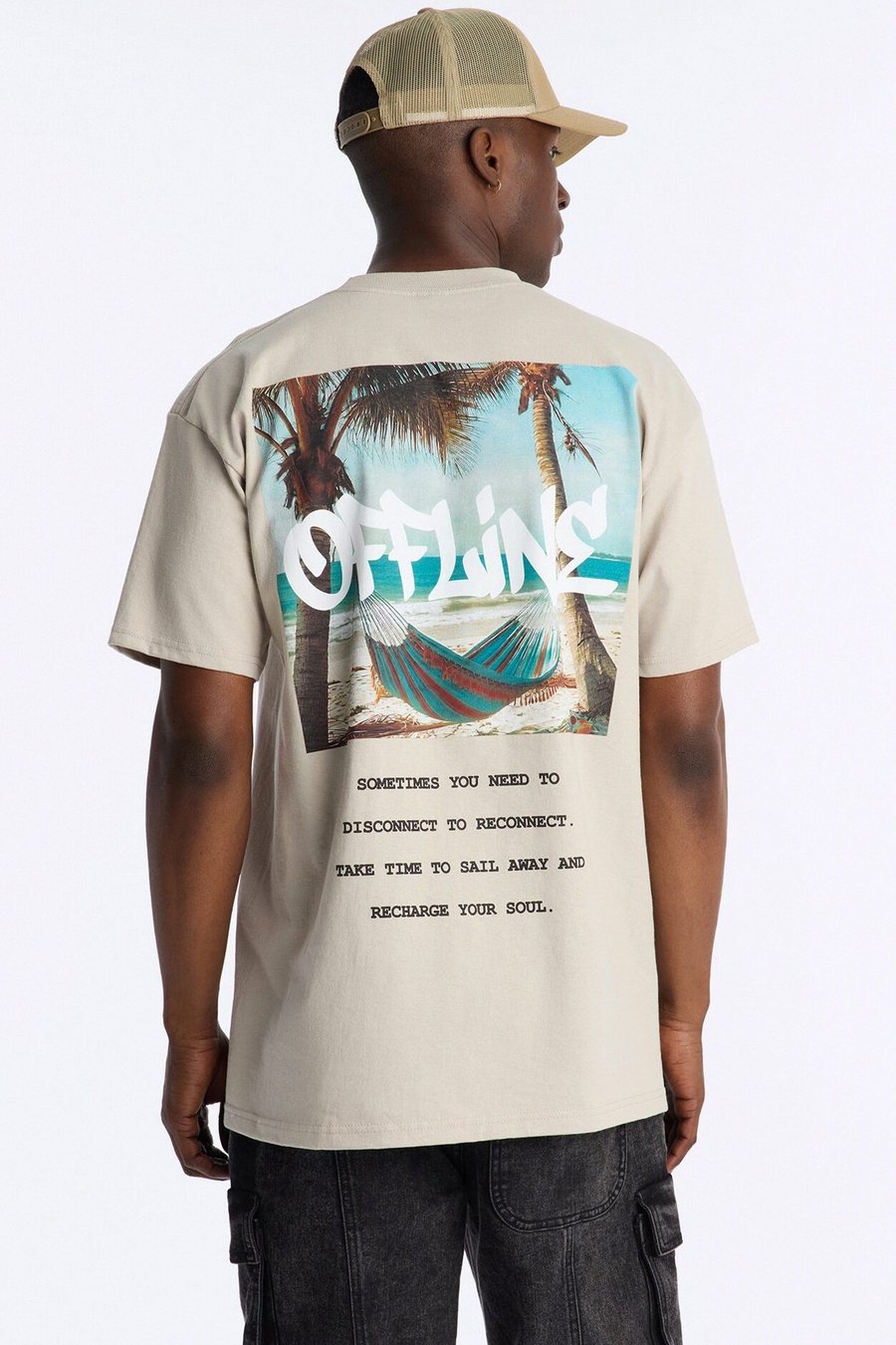 Going Offline Oversized Short Sleeve Tee - Grey