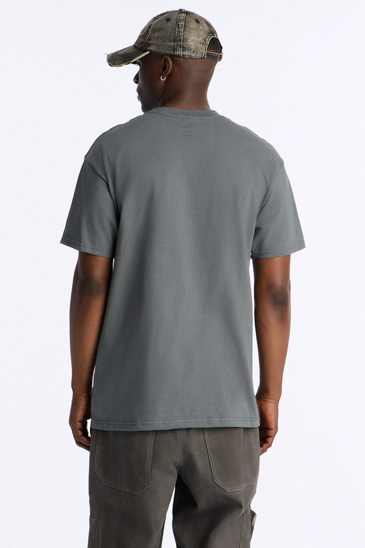 Dopamine On Fire Oversized Short Sleeve Tee - Charcoal