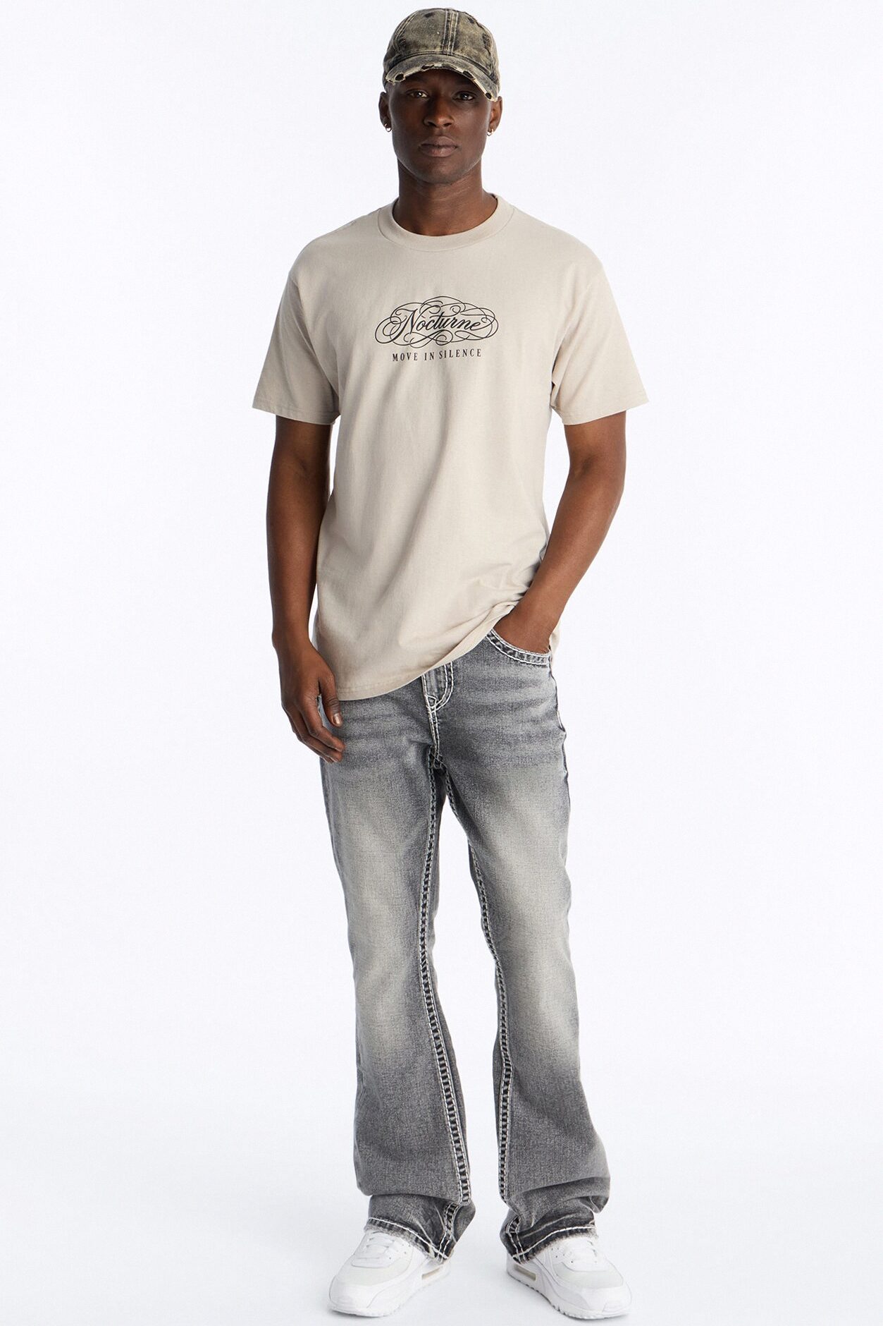 Nocturne In Silence Short Sleeve Tee - Light Grey