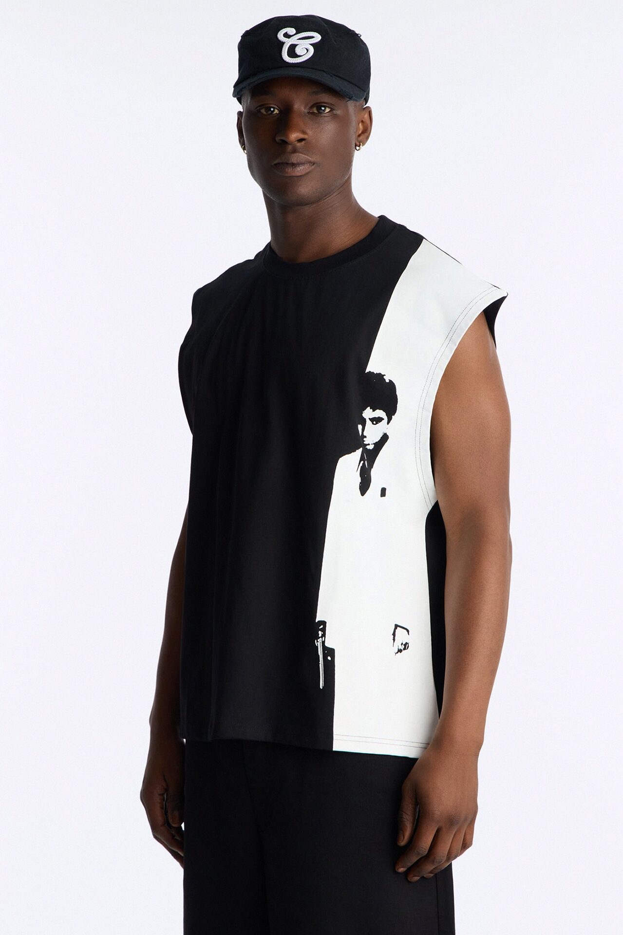 Heavy Weight Scarface Icon Muscle Tee - Black